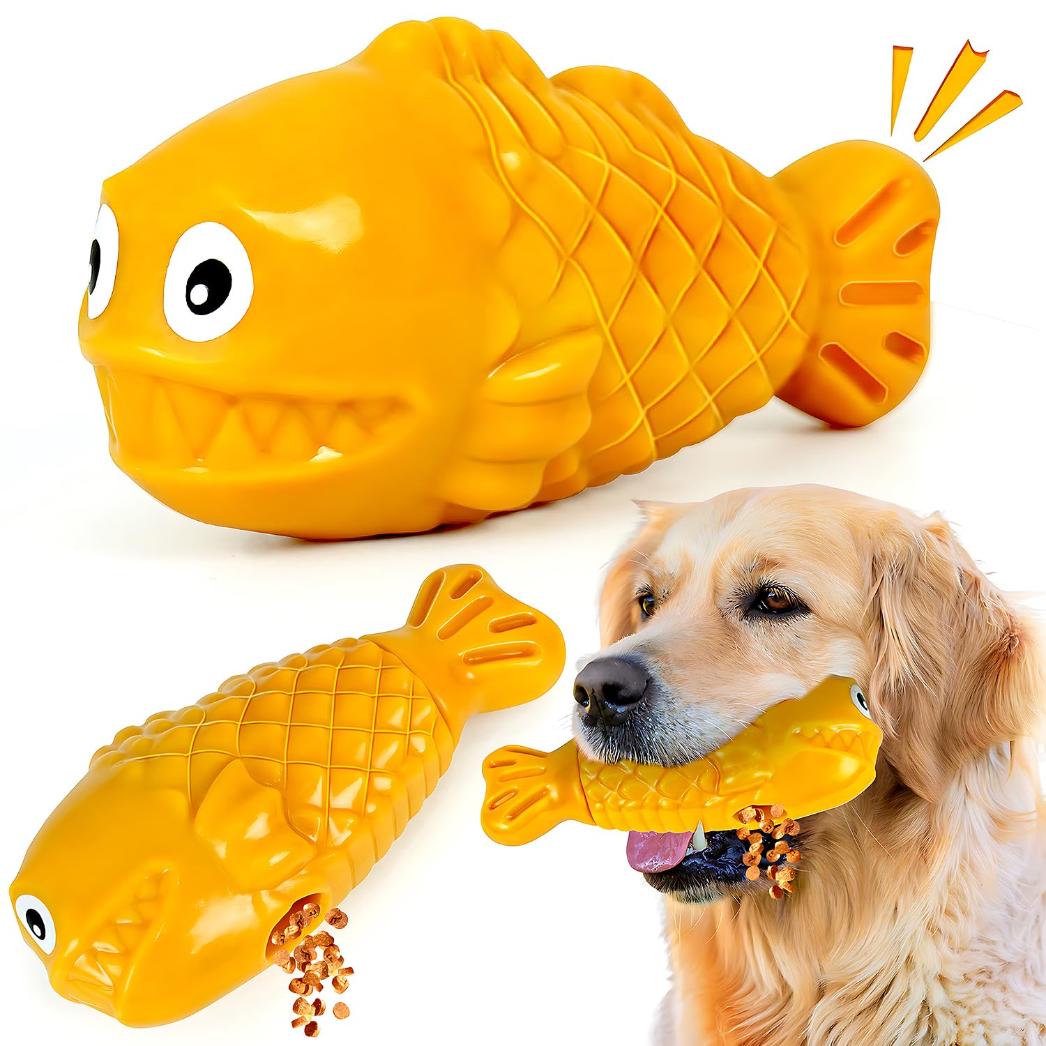 Squeaky Dog Toys for Aggressive Chewers Treat Dispensing Dog Toys